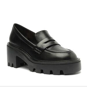 SCHUTZ Black Platform Loafers